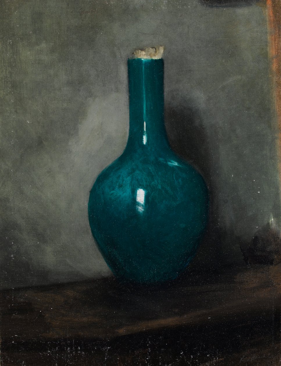 Blå vase på grå baggrund, ca. 1885 af Albert de Belleroche