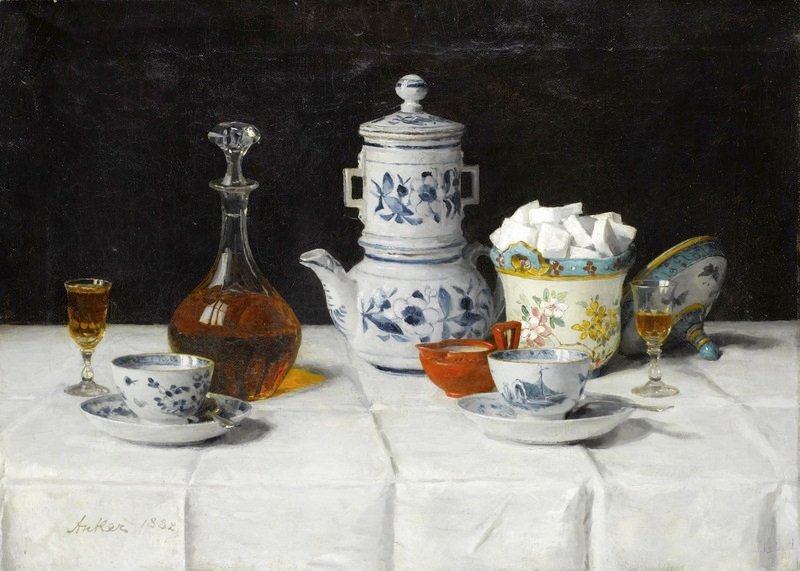 Stilleben med kaffe af Albert Anker