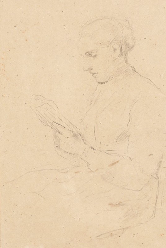 Studie af en læsepige af Albert Anker