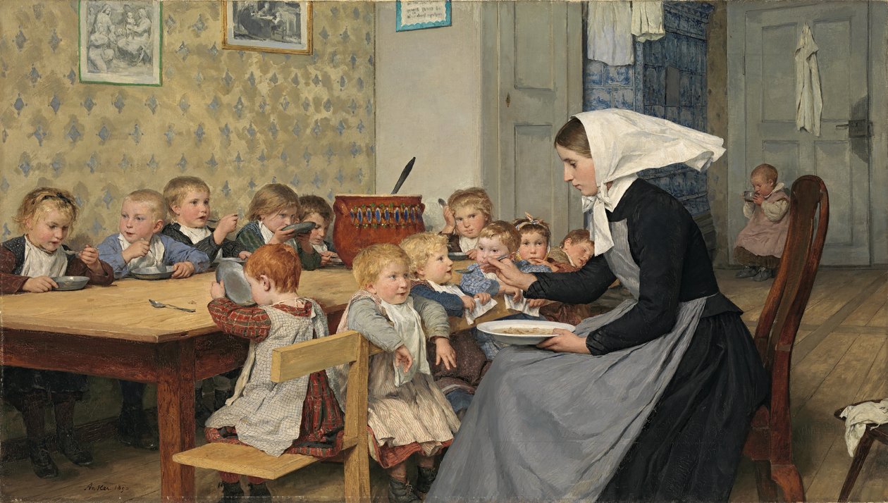 Vuggestuen I af Albert Anker