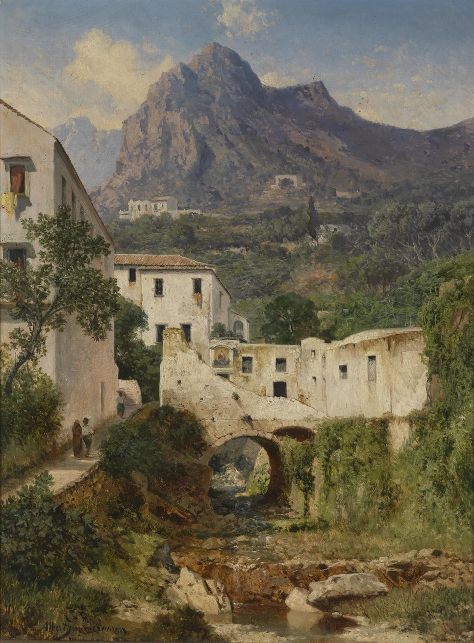 Mühltal nær Amalfi af Albert August Zimmermann