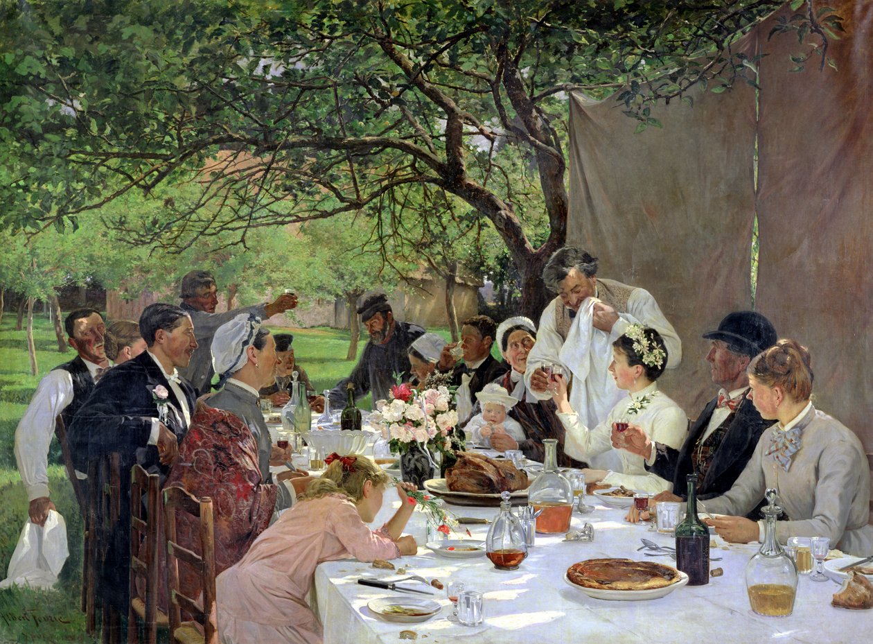Bryllupsmåltidet i Yport, 1886 af Albert Auguste Fourie
