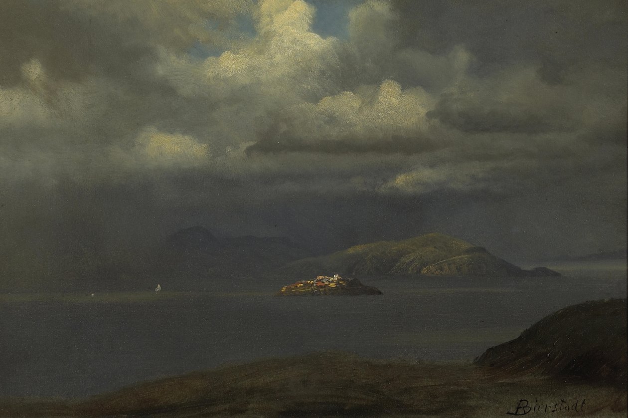 Alcatraz, San Francisco Bay af Albert Bierstadt