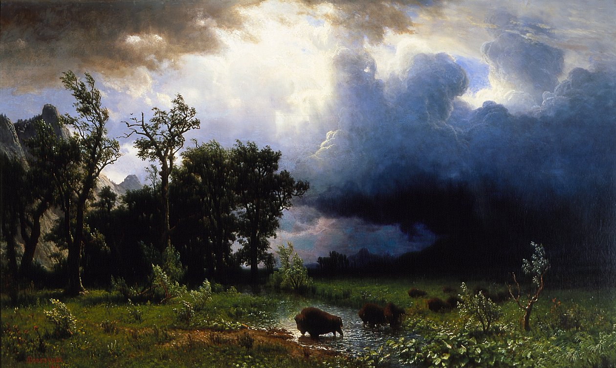 Buffalo Trail, Den forestående storm af Albert Bierstadt