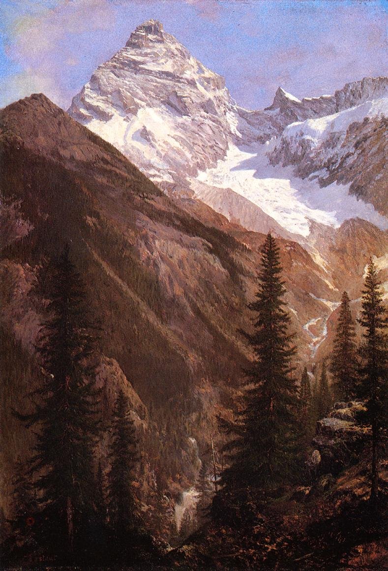 Canadiske Rockies Asulkan -gletscher af Albert Bierstadt