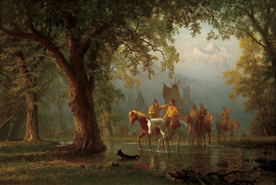 Afgang fra et indisk krigsparti af Albert Bierstadt