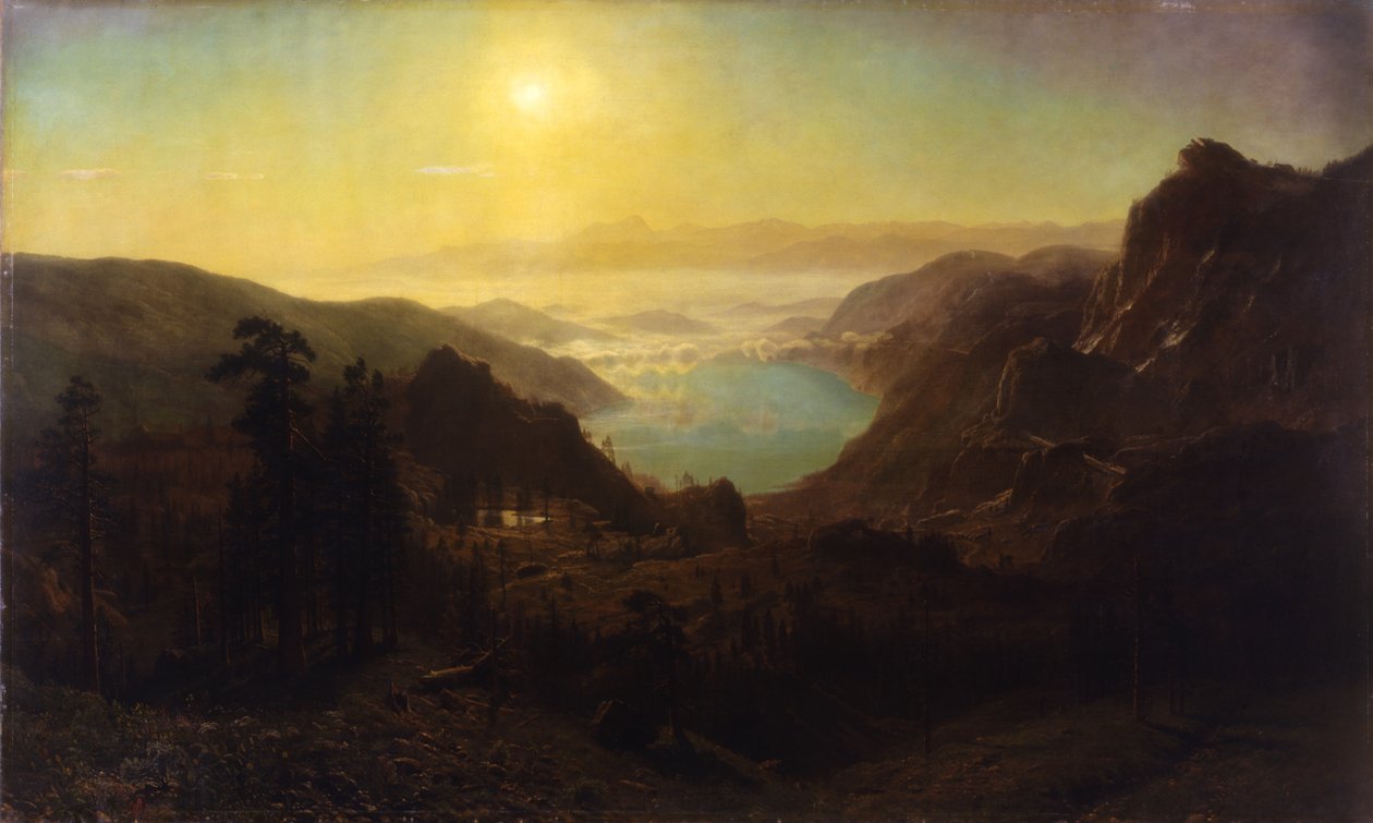 Donner Lake fra topmødet, 1873 af Albert Bierstadt