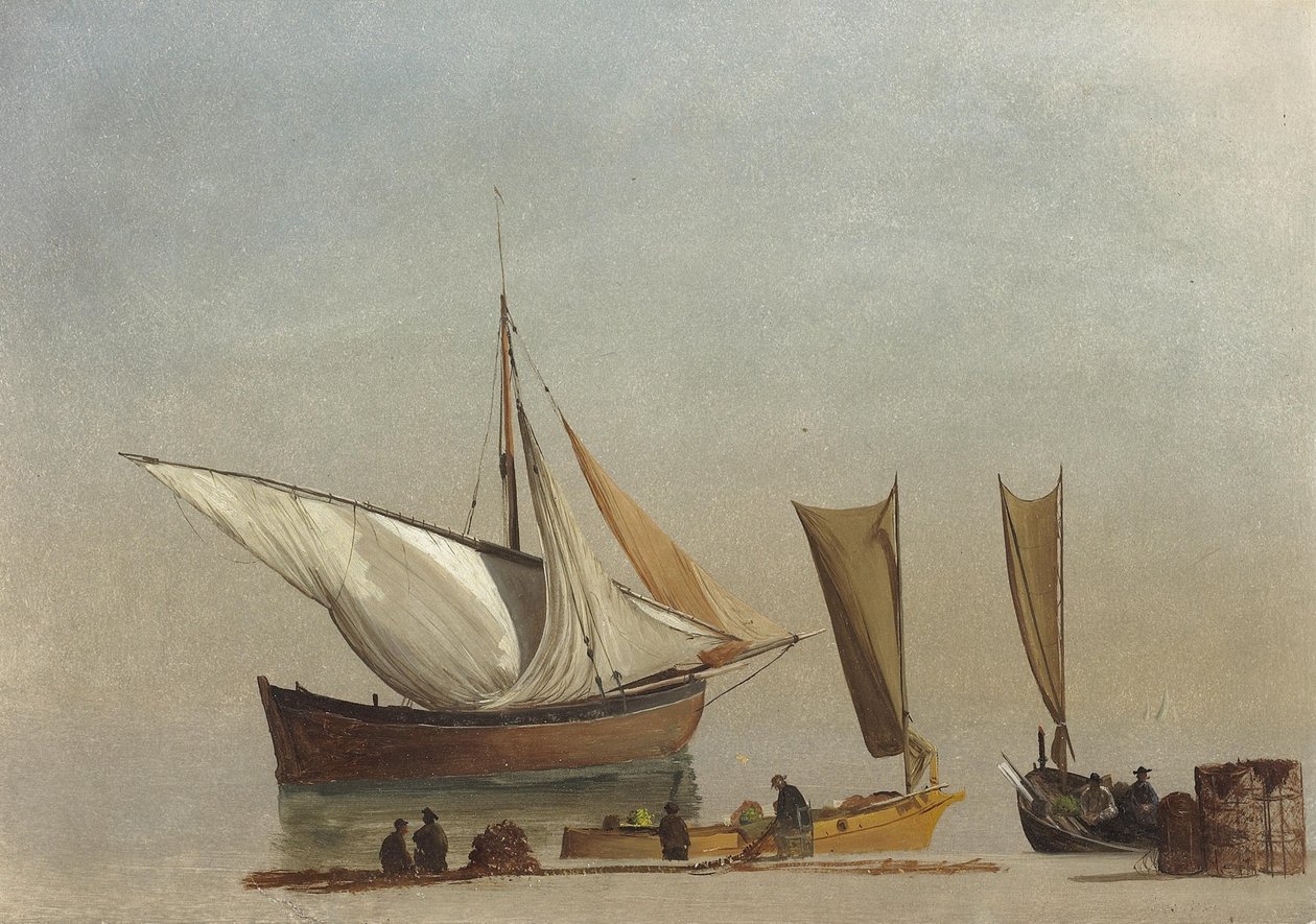 Fiskerbåde af Albert Bierstadt
