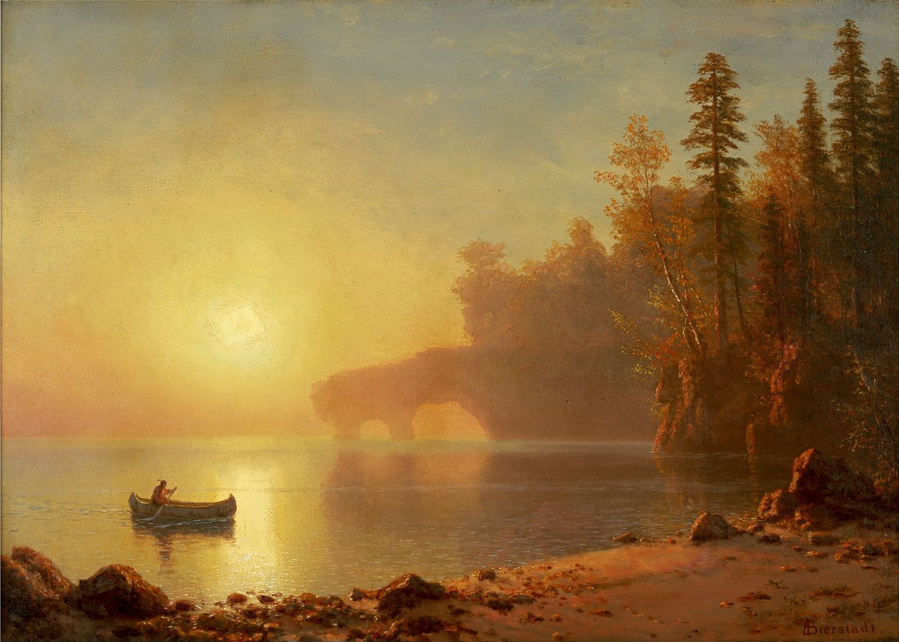 Indisk kano af Albert Bierstadt