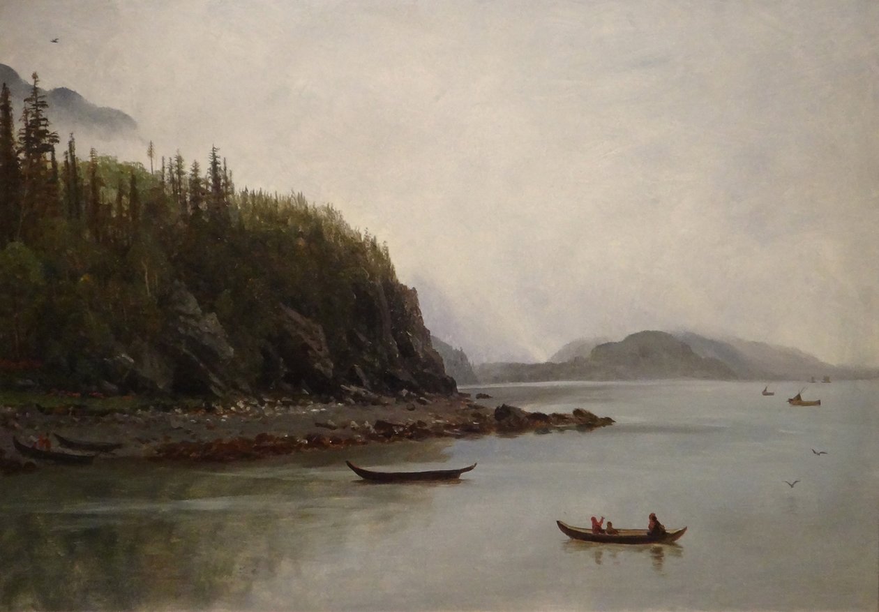 Indianere fiskeri af Albert Bierstadt