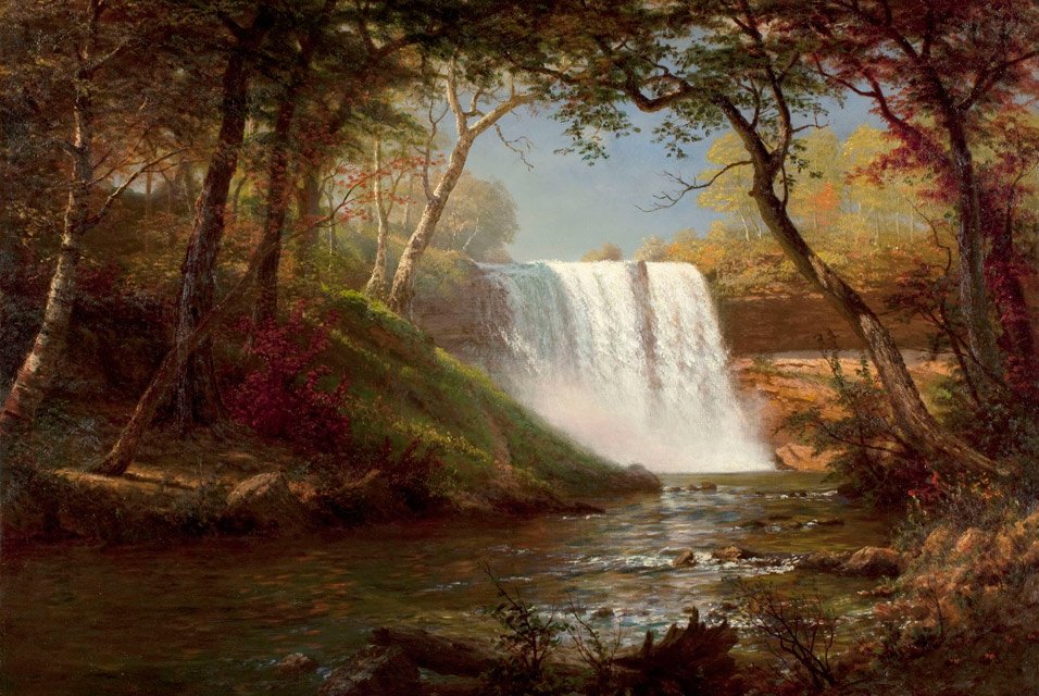 Minnehaha Falls af Albert Bierstadt