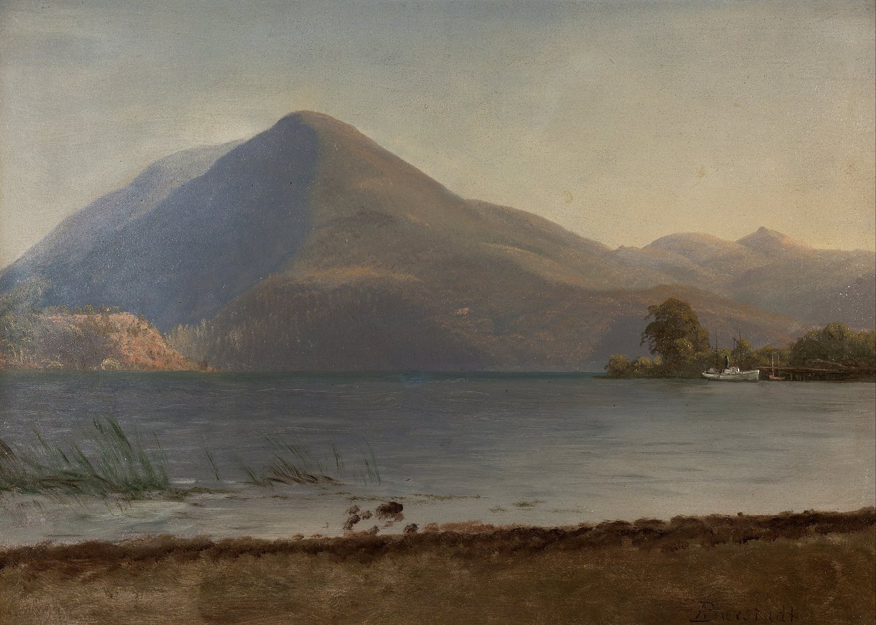 På Hudson af Albert Bierstadt