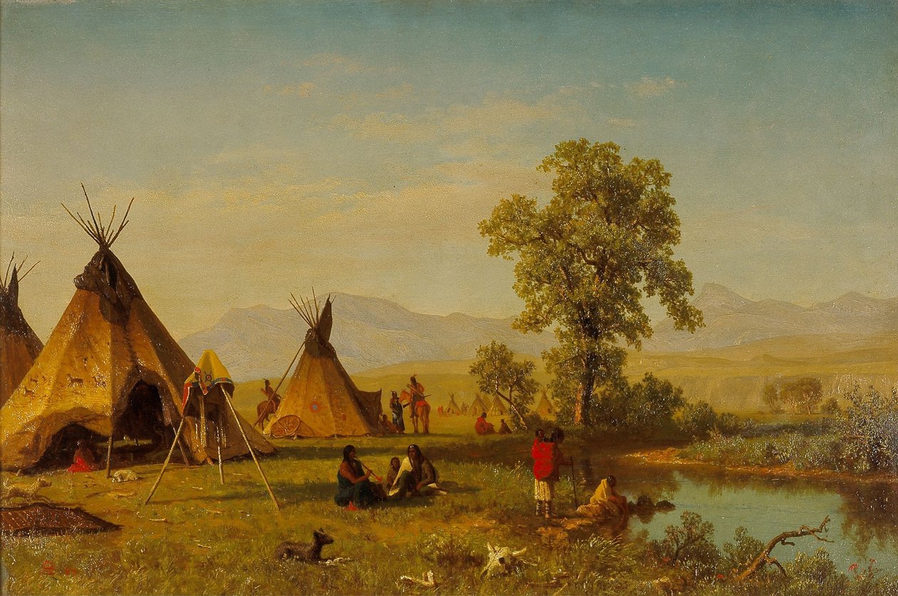 Sioux Village nær Fort Laramie af Albert Bierstadt