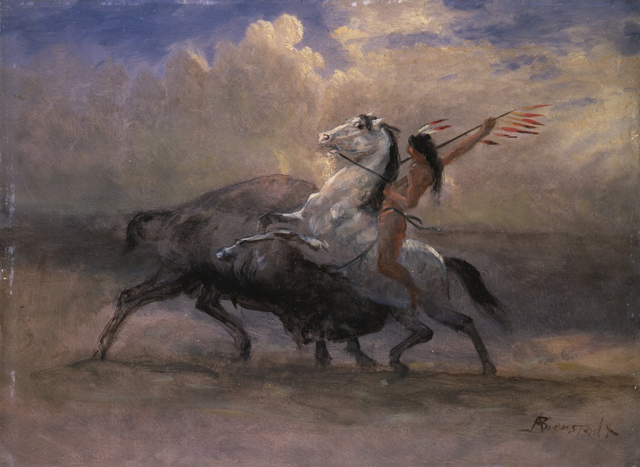 Skitse til The Last of the Buffalo af Albert Bierstadt
