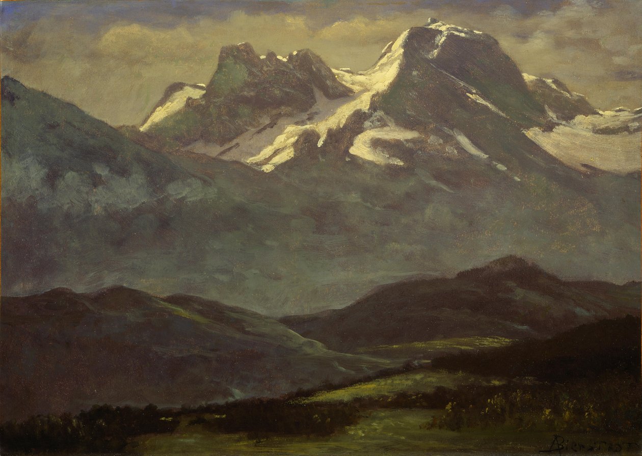 Sommersne på toppen eller snedækkede bjerge af Albert Bierstadt