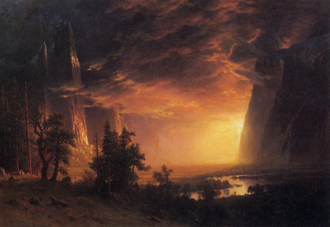 Solnedgang i Yosemite -dalen af Albert Bierstadt