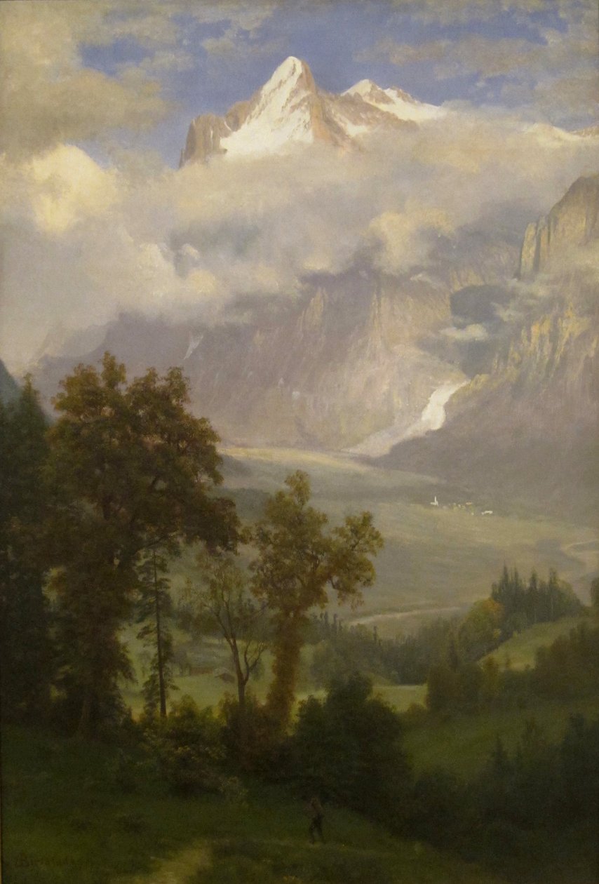 Udsigt over Wetterhorn fra Grindelwald -dalen af Albert Bierstadt
