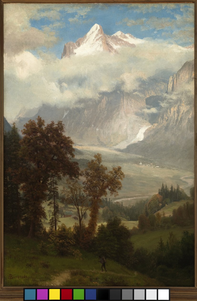 Udsigt over Wetterhorn fra Grindelwald-dalen af Albert Bierstadt