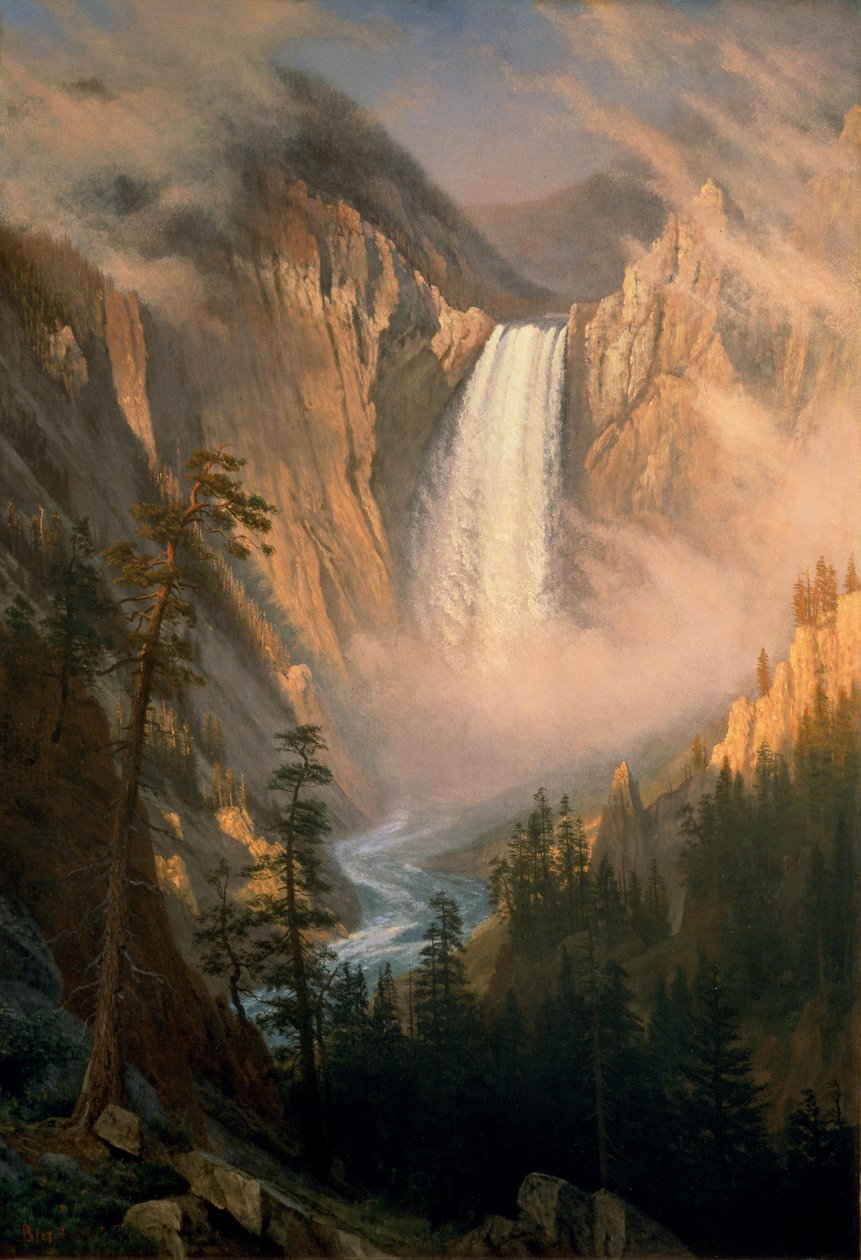 Yellowstone Falls af Albert Bierstadt