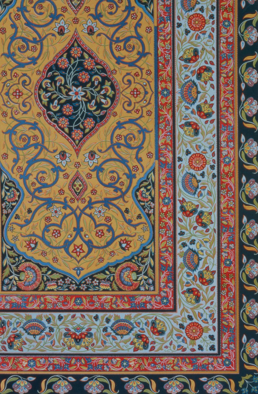 Persisk dekoration, fra `Polychrome Ornament`, graveret af F. Durin, pub. af Lemercier und C., Paris, 1869 af Albert Charles August Racinet