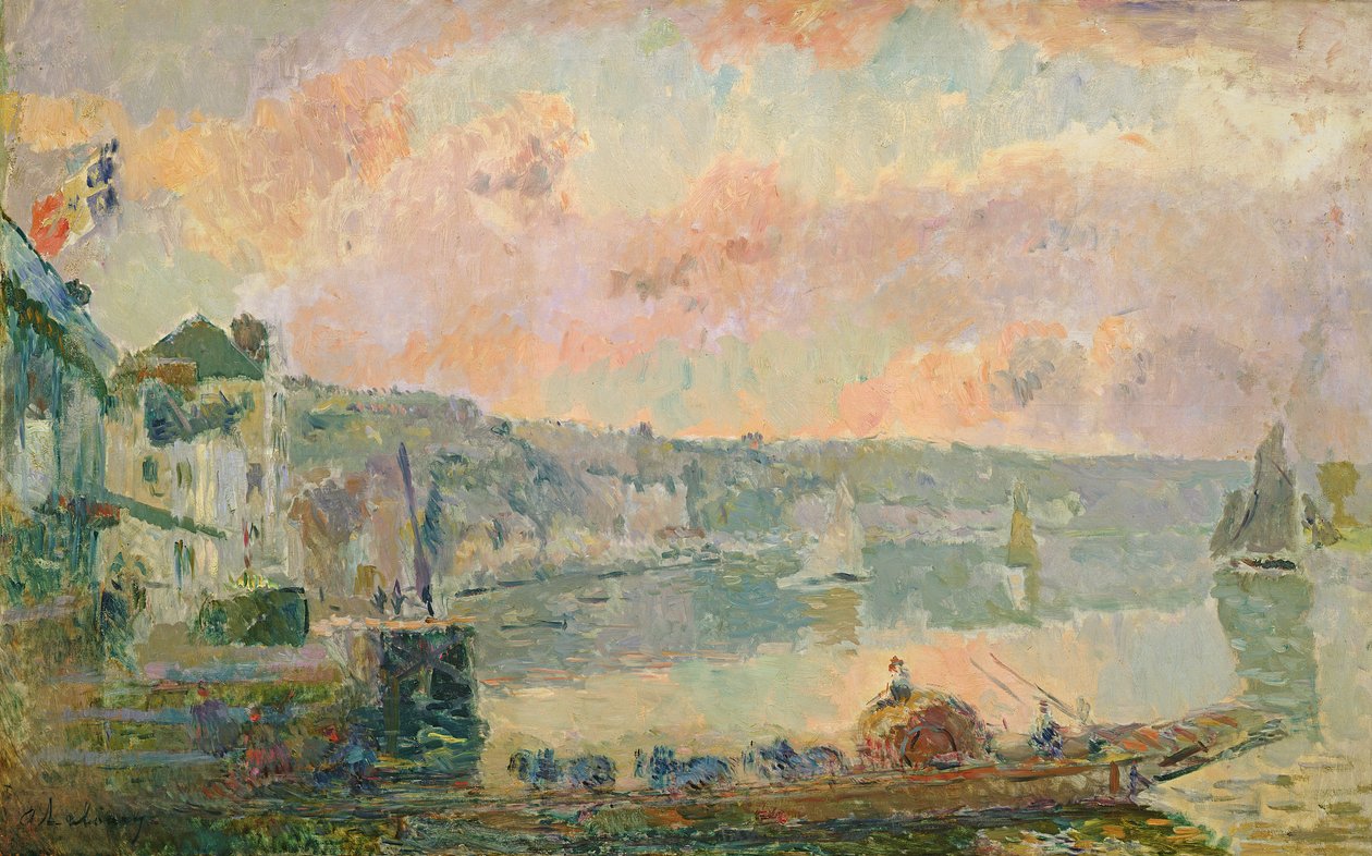 Færgen ved La Bouille af Albert Charles Lebourg