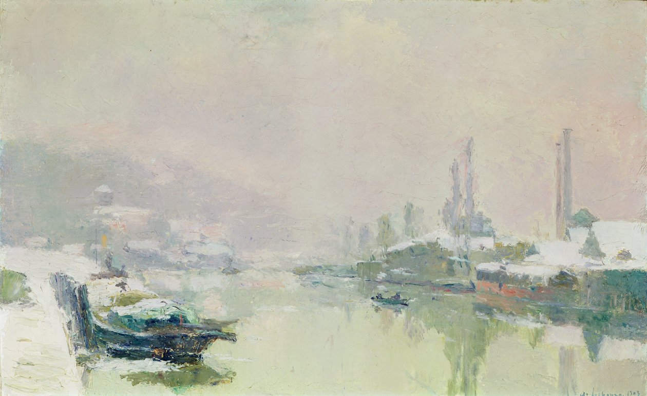 Ile Lacroix under sne, 1893 af Albert Charles Lebourg
