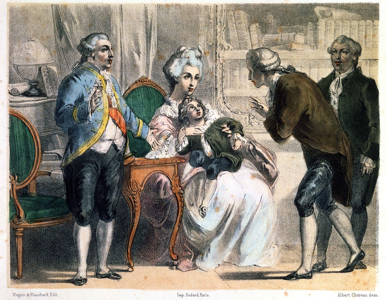 Parmentier præsenterer kartoflen for Louis XVI og hans familie af Albert Chereau