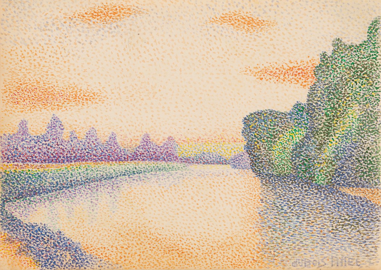The Banks of the Marne at Dawn af Albert Dubois Pillet