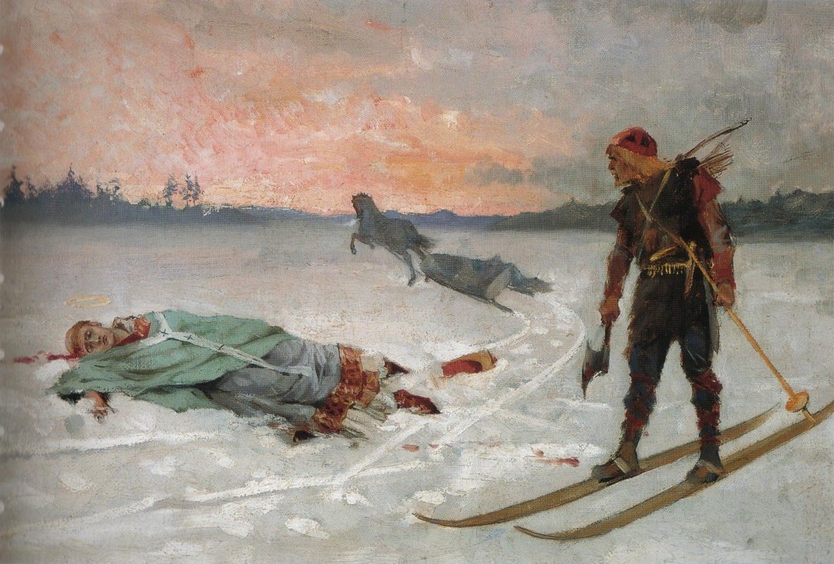 Biskop Henrys død Biskop Henry dræbt af Lalli af Albert Gustaf Aristides Edelfelt