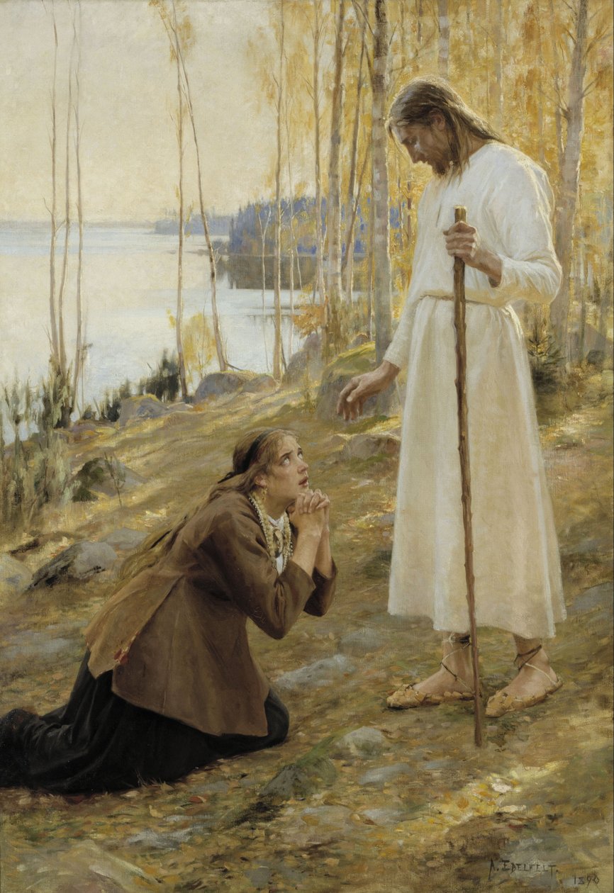 Kristus og Maria Magdalene, en finsk legende af Albert Gustaf Aristides Edelfelt