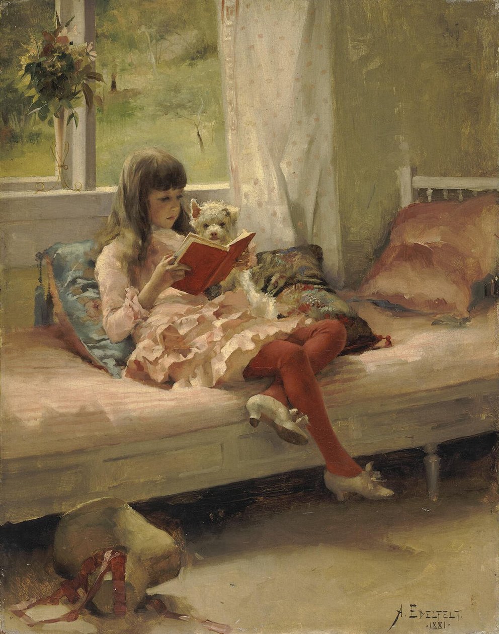 Gode venner Portræt af kunstnerne søster Bertha Edelfelt af Albert Gustaf Aristides Edelfelt