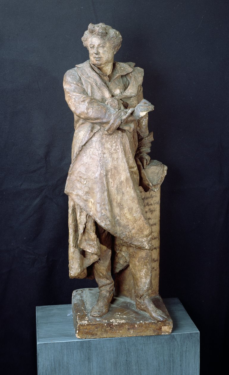 Statue af Alexandre Dumas Pere (1802-70), ca. 1883-87 af Albert Ernest Carrier Belleuse