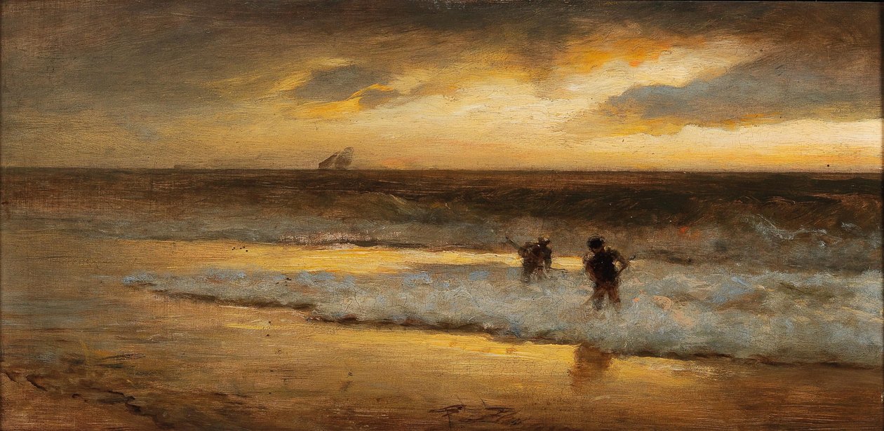 Krabbefiskere på stranden af Albert Flamm