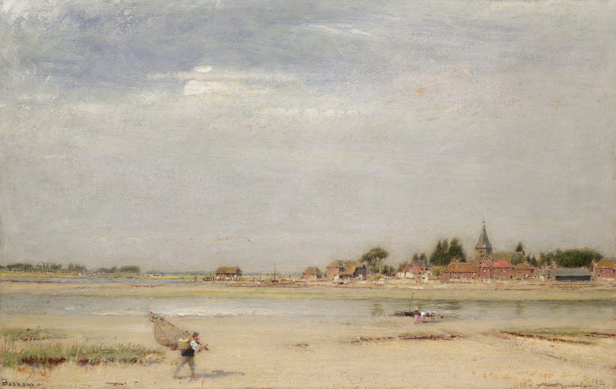 Bosham, 1920 (olie, wc, kropsfarve og blæk på papir) af Albert Goodwin