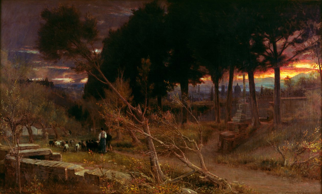 Firenze, aften, 1896 af Albert Goodwin