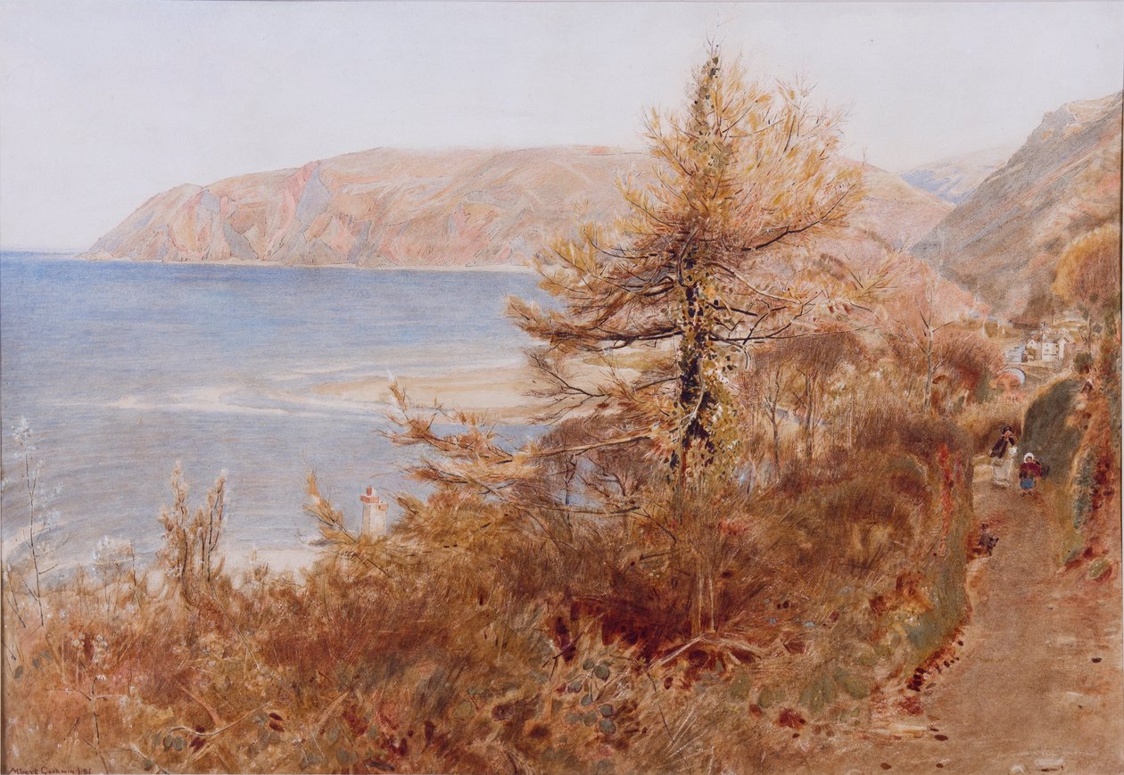 Lynmouth, 1881 (blæk og wc på papir) af Albert Goodwin