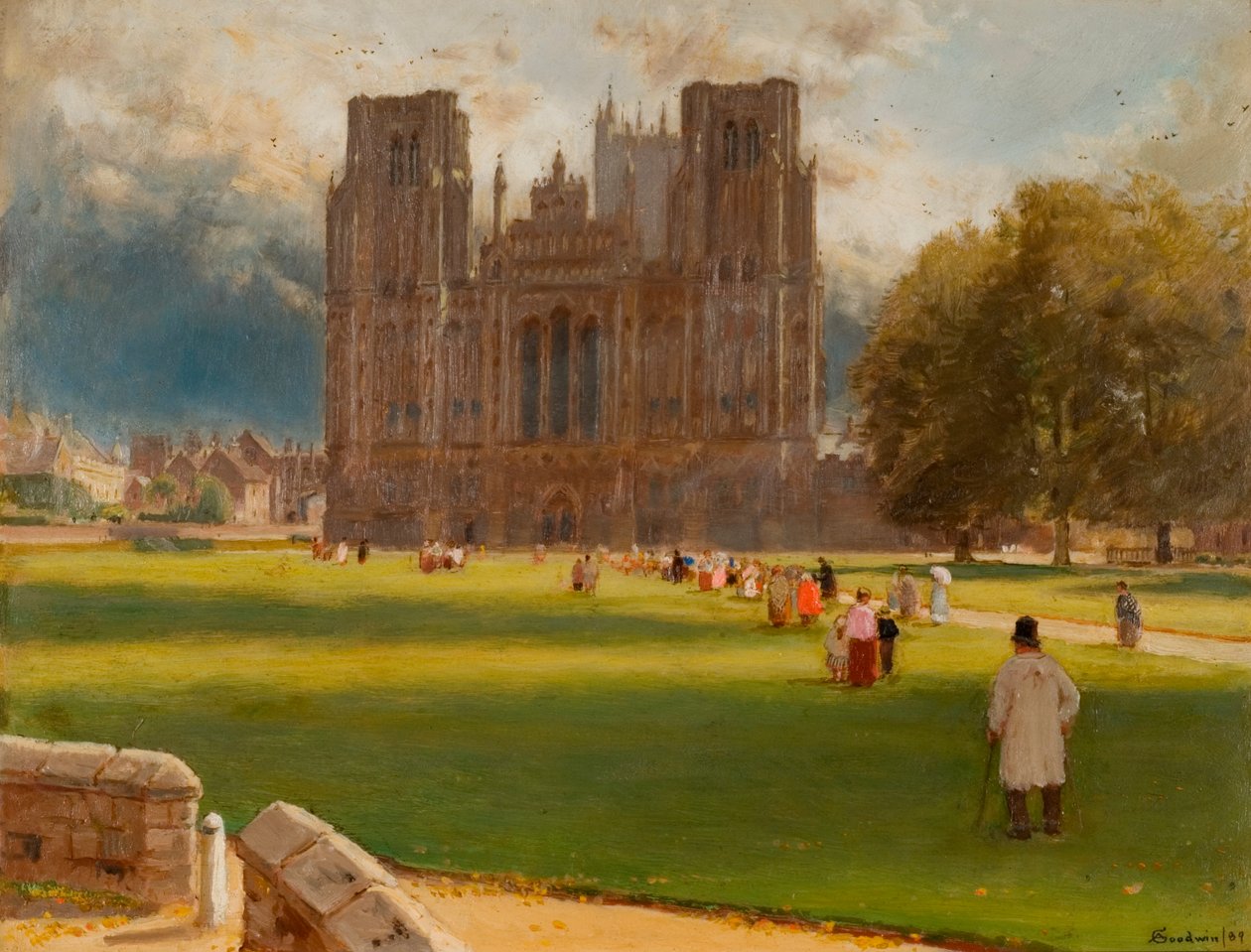 Katedralen i Wells, 1889 af Albert Goodwin