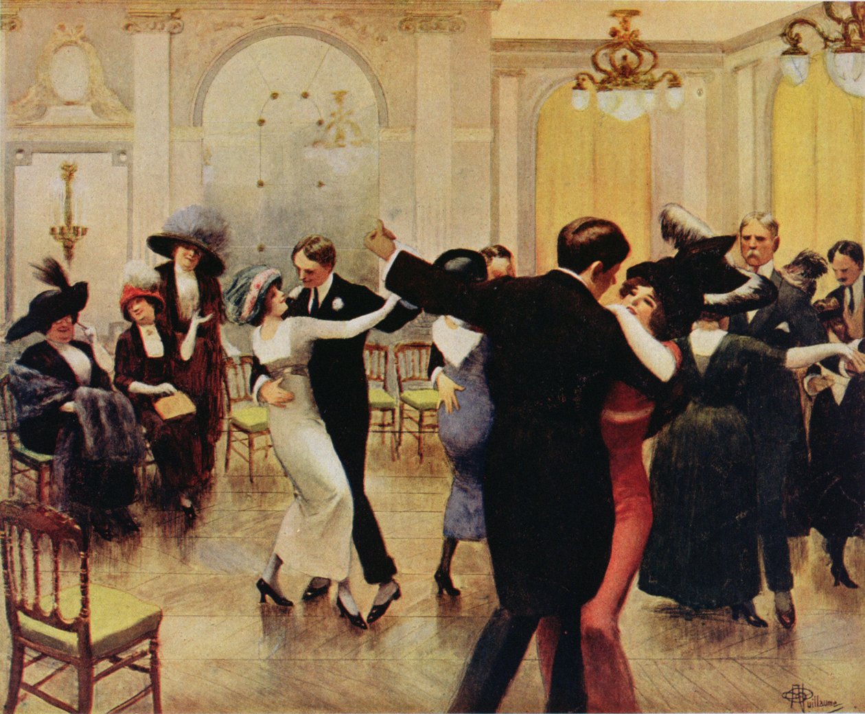 Doing the Tango, udgivet i Femina, 1913 af Albert Guillaume