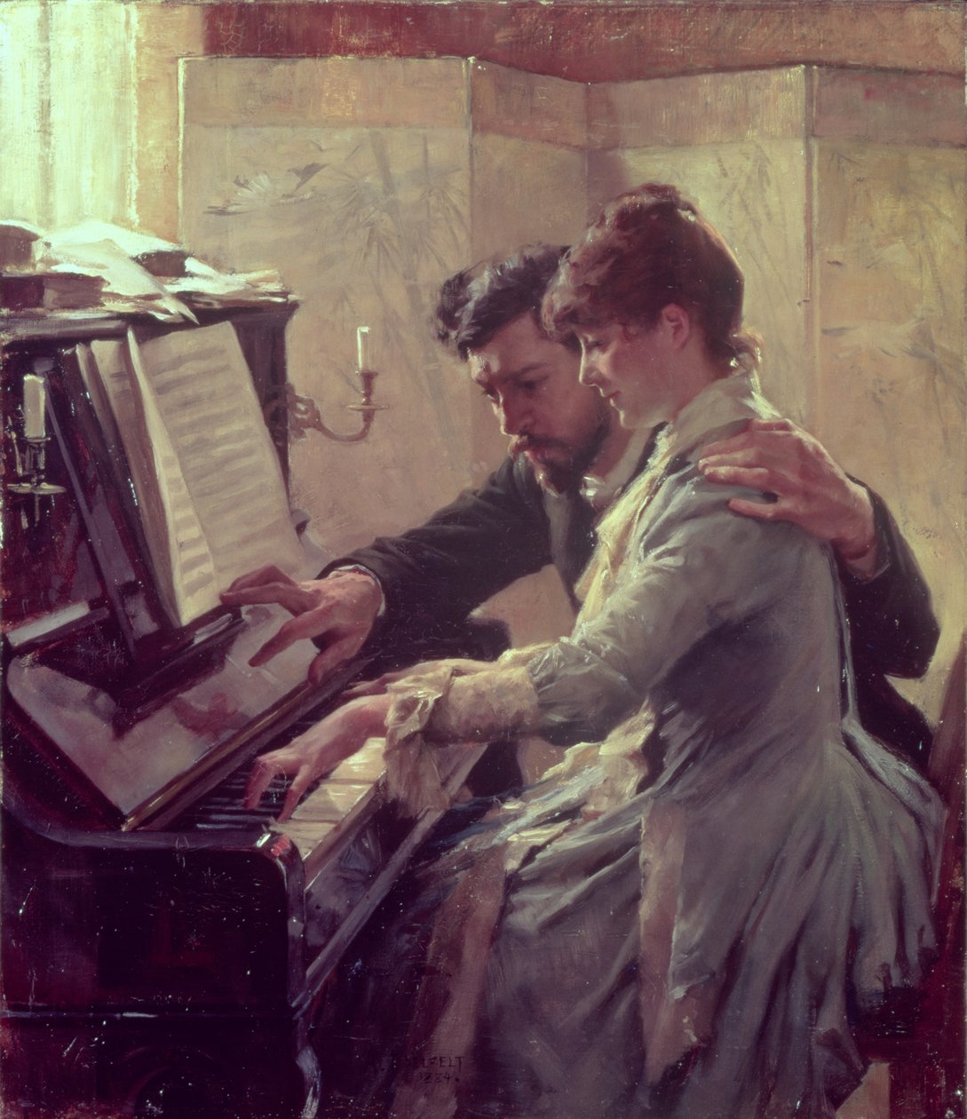 Ved klaveret af Albert Gustaf Aristides Edelfelt