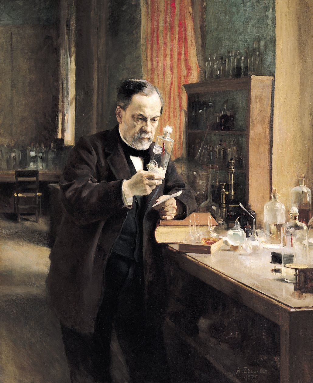 Louis Pasteur (1822-95) i sit laboratorium, 1885 af Albert Gustaf Aristides Edelfelt