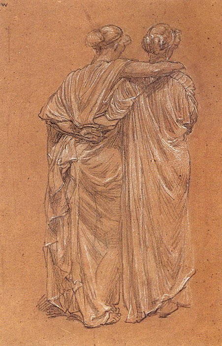 Undersøgelse af to kvinder af Albert Joseph Moore
