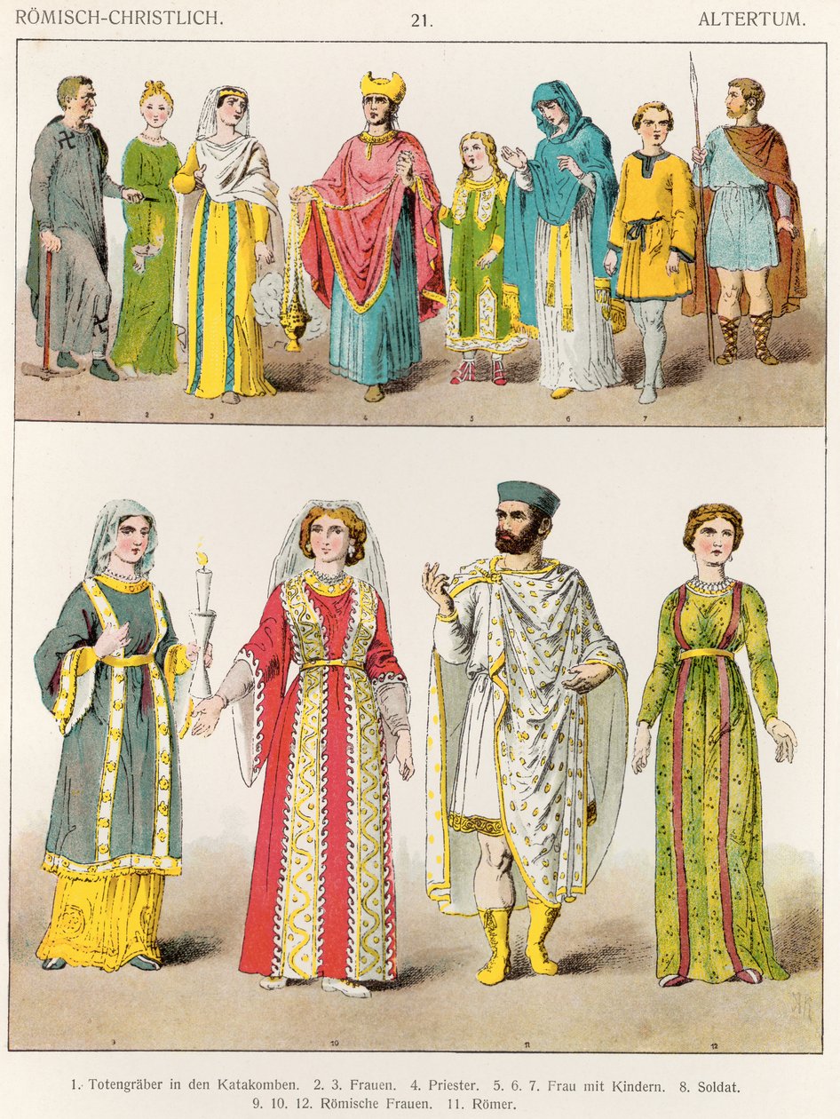 Christian Roman Dress, fra "Trachten der Voelker", 1864 af Albert Kretschmer