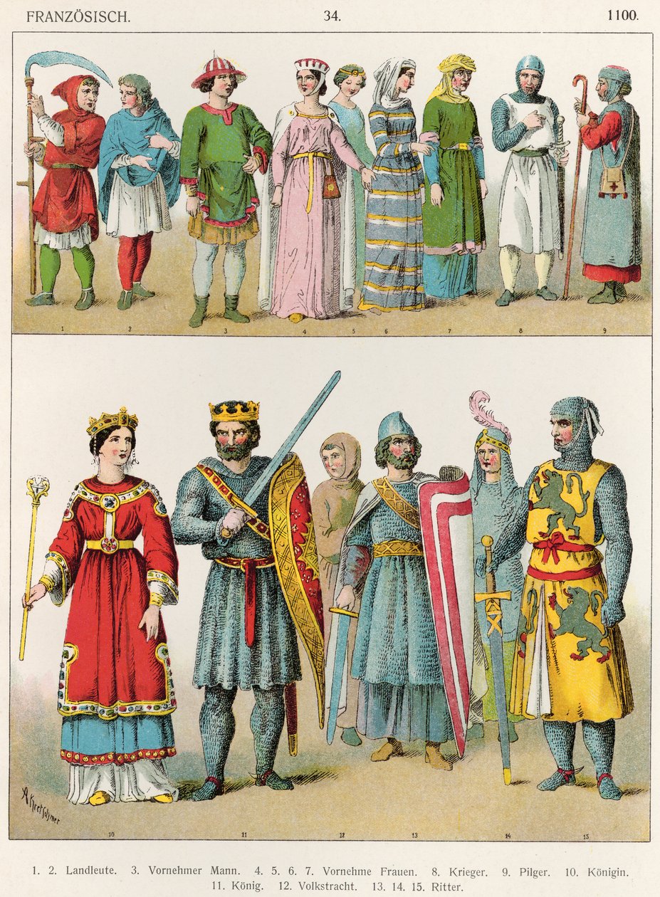 Fransk kjole, ca. 1100, fra 
