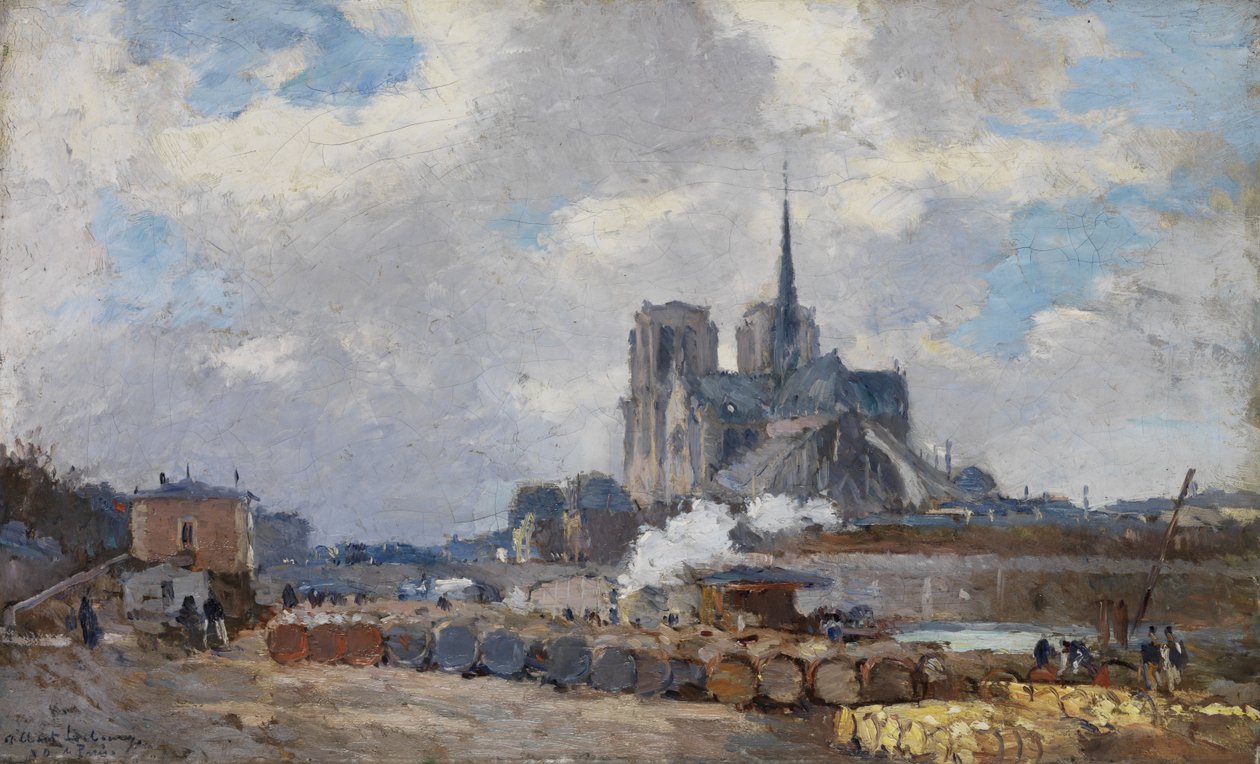 Notre Dame de Paris, udsigt fra Quai de la Tournelle af Albert Charles Lebourg