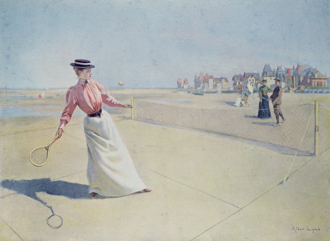 Plænetennis på Normandiets kyst af Albert Lynch