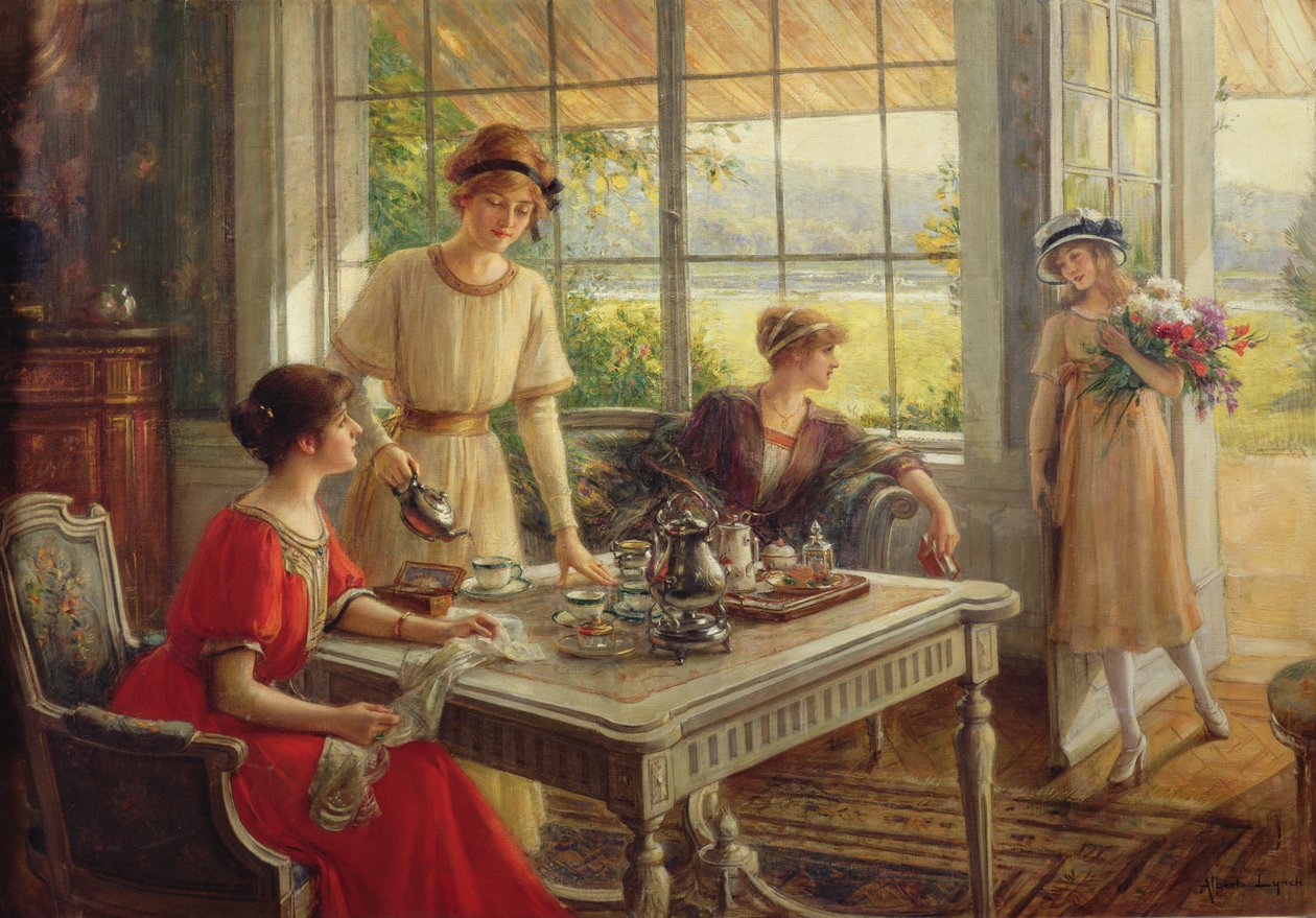 Kvinder tager te af Albert Lynch