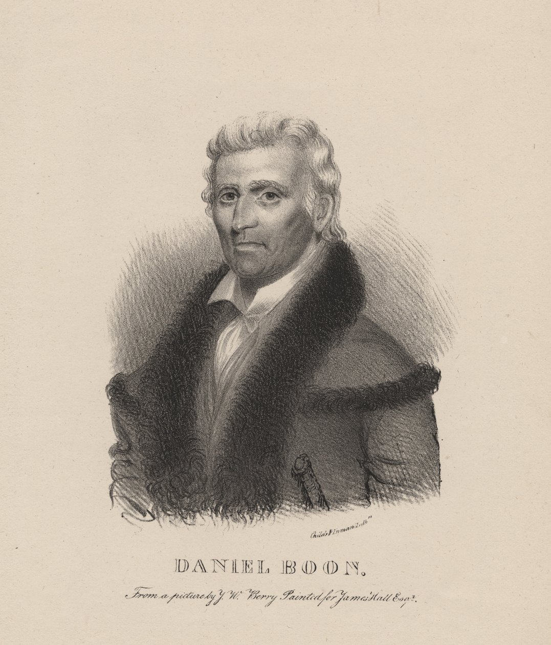 Daniel Boone, litho af C.G. Børn, 1830 af Albert Newsam