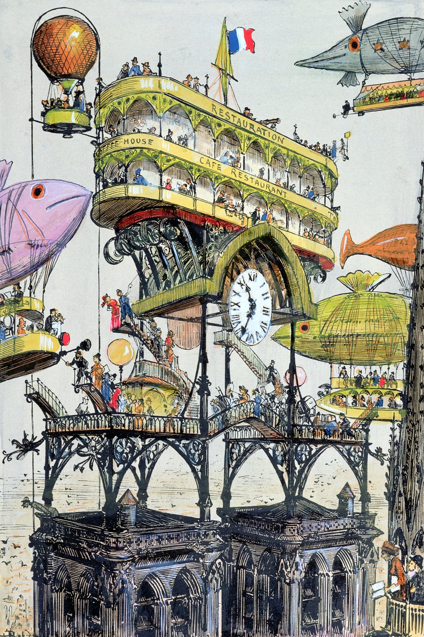 Central flystation i Notre-Dame (Paris), illustration fra 