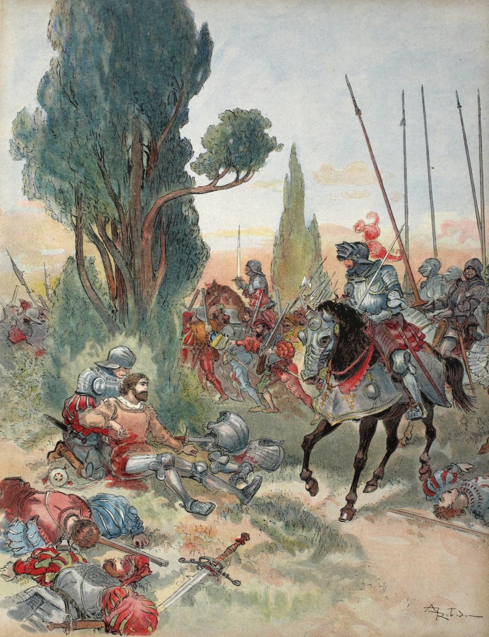 Death of Bayard, illustration fra 
