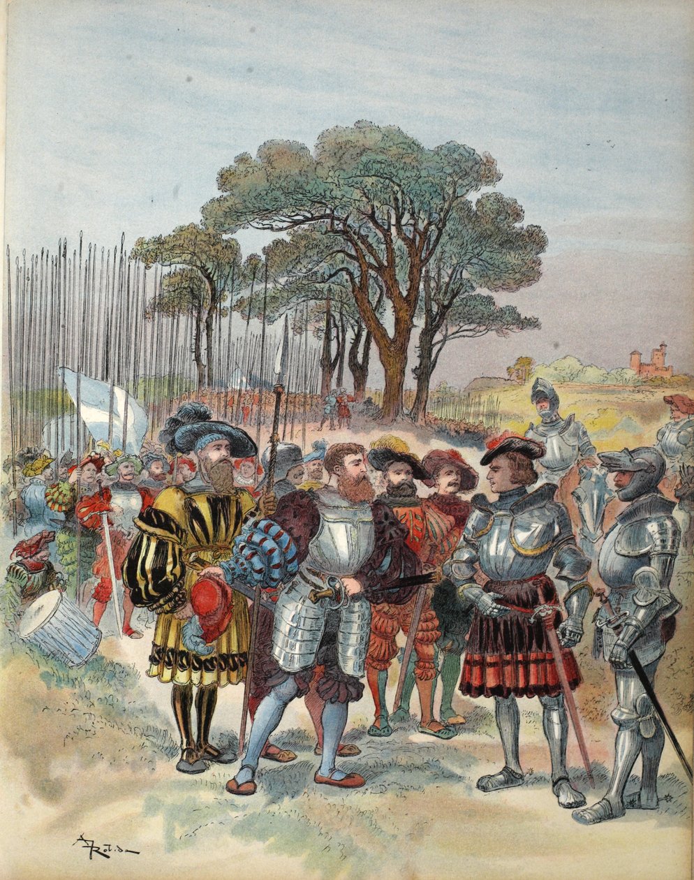 Schweizerne kræver deres løn hos Bicocca, illustration fra 